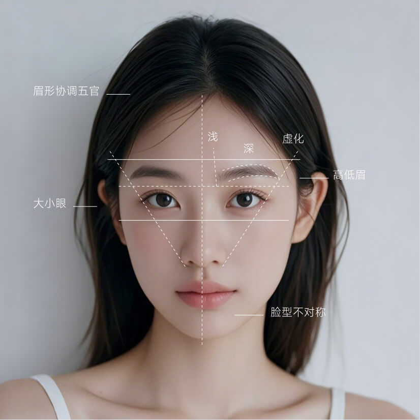 眉形五点定位分析提升精致感